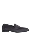 Doucal's 'standford' Black Slip-on Loafers In Blue