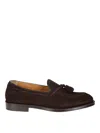 Doucal's Man Loafers Chocolate Brown Size 8 Soft Leather In Brown