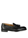Doucal's Black Slip-on Loafers With Tassel Detail In Black