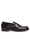 Doucal's Penny Adler Moccasin In Woven Leather In Black