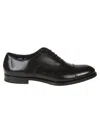 Doucal's High-shine Black Oxford Shoes With Lace-up Fastening In Black