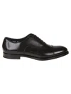 Doucal's High-shine Black Oxford Shoes With Lace-up Fastening In Black