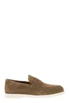 Doucal's Moccasin Adler In Soft Calf Suede In Beige