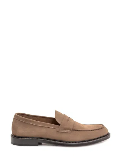 Doucal's Man Loafers Khaki Size 11 Leather In Beige