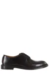 Doucal's Derby Lace-ups In Dark Brown Leather