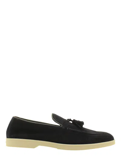 Doucal's Tassel-accent Suede Loafers In Blue