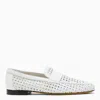 DOUCAL'S WHITE WOVEN LEATHER MOCCASIN