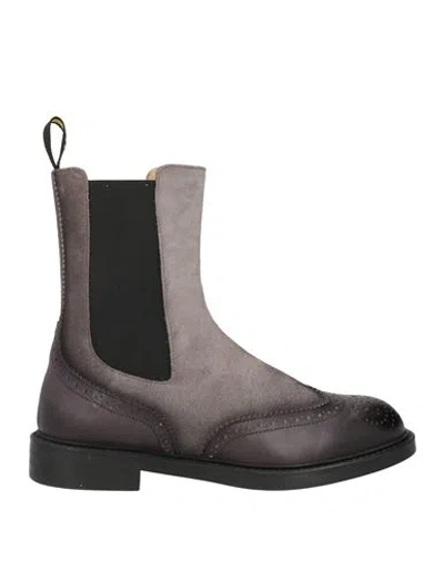 Doucal's Woman Ankle Boots Black Size 7 Leather In Grey