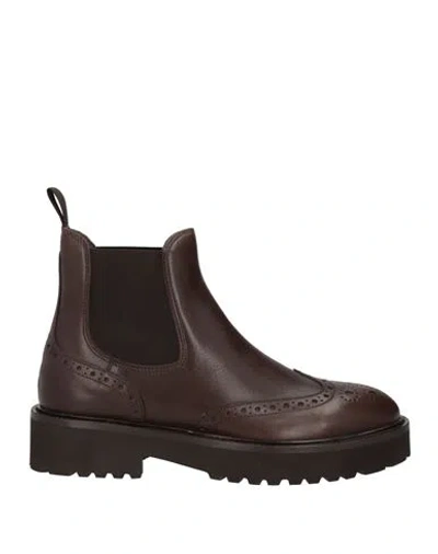 DOUCAL'S DOUCAL'S WOMAN ANKLE BOOTS DARK BROWN SIZE 8 CALFSKIN