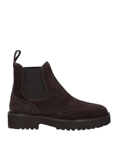 DOUCAL'S DOUCAL'S WOMAN ANKLE BOOTS DARK BROWN SIZE 8 LEATHER