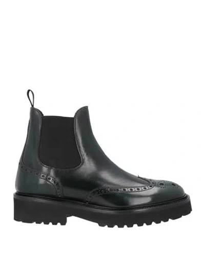 Doucal's Woman Ankle Boots Dark Green Size 5 Soft Leather In Green