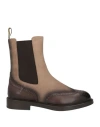 Doucal's Woman Ankle Boots Khaki Size 8 Calfskin In Beige