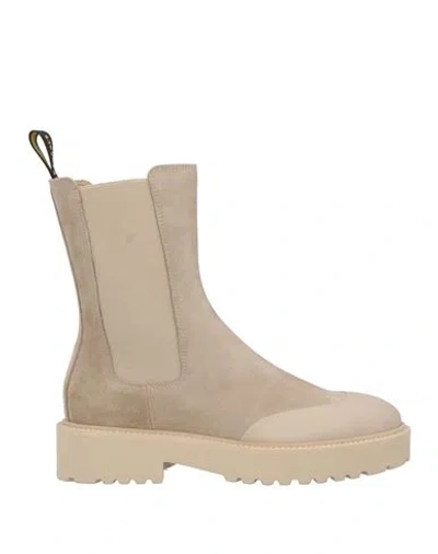 Doucal's Woman Ankle Boots Light Grey Size 7 Leather, Textile Fibers