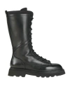 Doucal's Woman Boot Black Size 8 Leather, Textile Fibers In Black