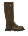 Doucal's Woman Boot Military Green Size 8 Leather In Green