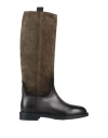 Doucal's Woman Boot Military Green Size 7 Leather In Grey