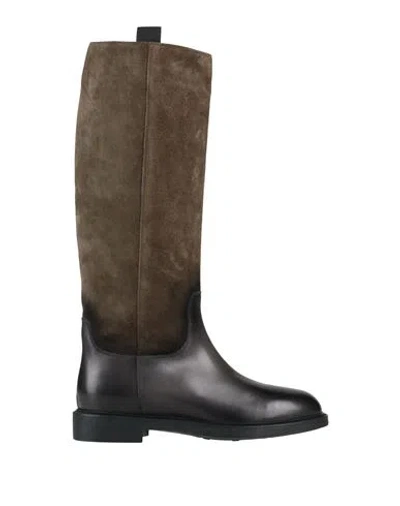 Doucal's Woman Boot Military Green Size 7 Leather In Grey
