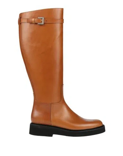 Doucal's Woman Boot Tan Size 8 Leather In Brown