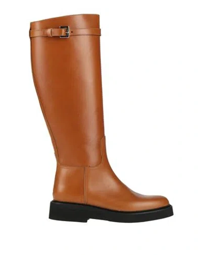 Doucal's Woman Boot Tan Size 8 Leather In Brown