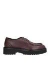 Doucal's Woman Lace-up Shoes Burgundy Size 6.5 Leather In Red