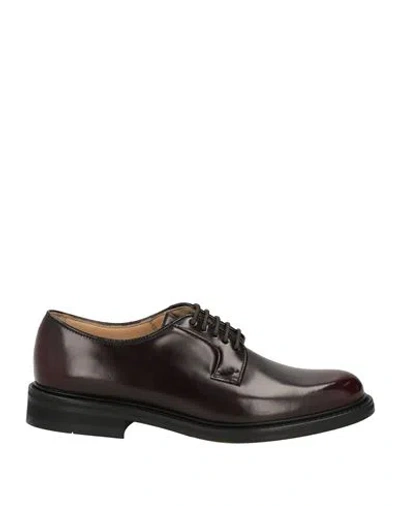 Doucal's Woman Lace-up Shoes Burgundy Size 9 Leather In Red