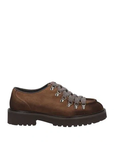 Doucal's Woman Lace-up Shoes Dark Brown Size 7.5 Leather