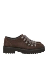 Doucal's Woman Lace-up Shoes Dark Brown Size 6 Leather