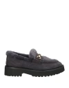 Doucal's Woman Loafers Charcoal Size 8 Calfskin