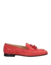 Doucal's Woman Loafers Coral Size 7.5 Leather In Red