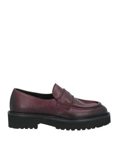 Doucal's Woman Loafers Plum Size 10 Leather In Purple