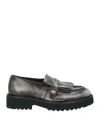 Doucal's Woman Loafers Lead Size 5 Leather In Grey