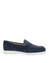 Doucal's Blue Suede Moccasin In Navy