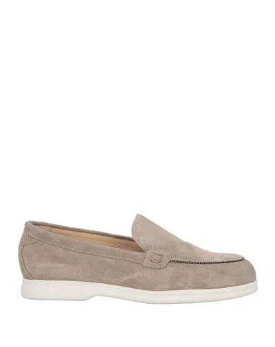 Doucal's Woman Loafers Taupe Size 12 Leather In Grey