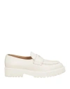 Doucal's Woman Loafers Cream Size 8 Leather In White