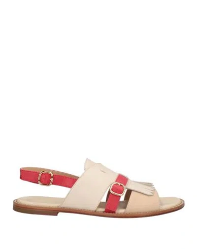 Doucal's Woman Sandals Cream Size 6 Leather In White