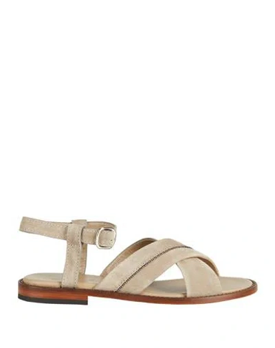 Doucal's Woman Sandals Grey Size 7.5 Calfskin
