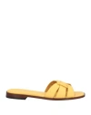 Doucal's Woman Sandals Marigold Size 8 Calfskin In Yellow