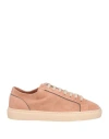 Doucal's Logo-debossed Leather Snekaers In Pink