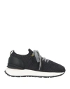 Doucal's Woman Sneakers Black Size 6 Leather, Textile Fibers
