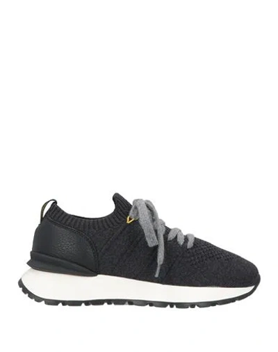 Doucal's Woman Sneakers Black Size 6 Leather, Textile Fibers