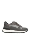 Doucal's Woman Sneakers Grey Size 10.5 Leather, Textile Fibers In Grey