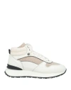 Doucal's Monili-bead Panelled Sneakers In Off White