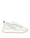 Doucal's Woman Sneakers White Size 8 Calfskin, Textile Fibers