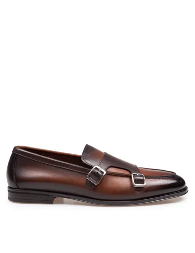 Doucal's Double Bucke Adler Loafers In Wood Color Leather In Brown