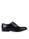 Doucal's High-shine Black Oxford Shoes With Lace-up Fastening In Black