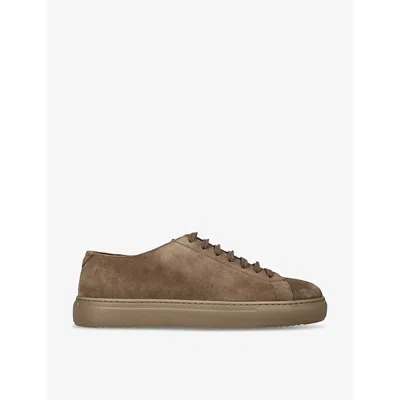 Doucal's Doucals Mens Brown Panelled Tonal Suede Low-top Trainers
