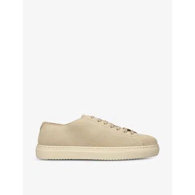 Doucal's Doucals Mens Taupe Panelled Tonal Suede Low-top Trainers