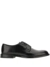 Doucal's Triumph Blue Leather Lace Up Shoes In Black