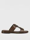 Doucal's Studded Leather Slides In Brown