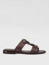 Doucal's Studded Leather Slides In 棕色